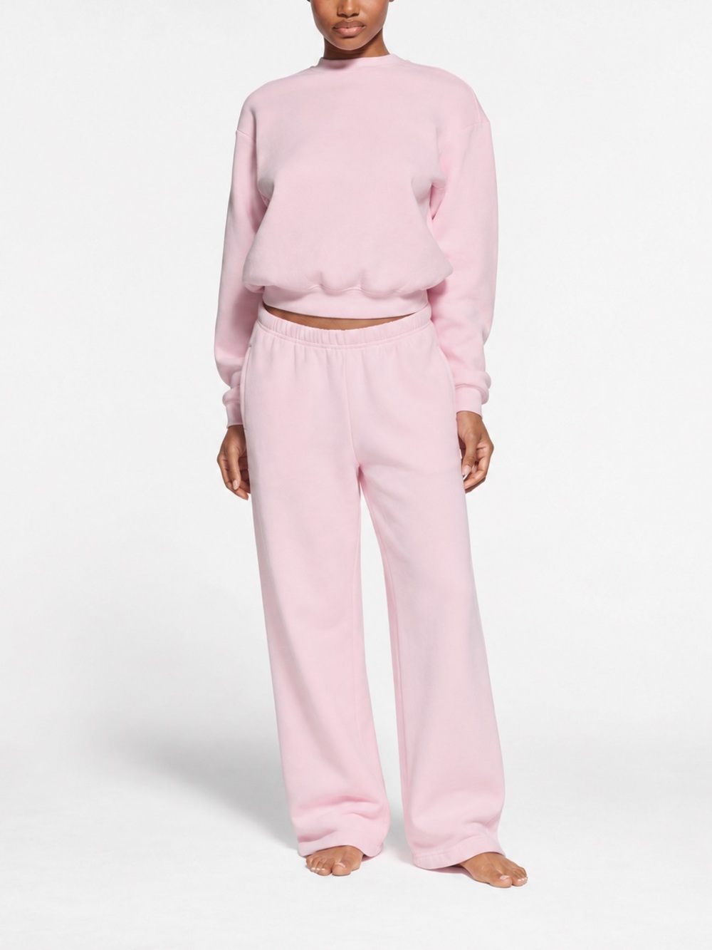Skims Classic Cotton Fleece SET: Crewneck & straight leg pant